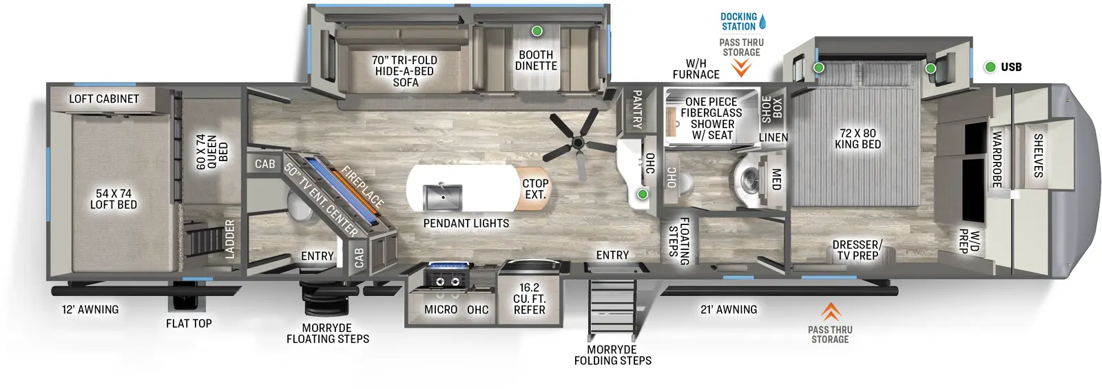 Sierra Fifth Wheels 3550BH Floorplan